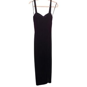 90's Onyx Nite Wendye Chaitin Purple Velvet Sweetheart Maxi Dress Vintage Sz 12